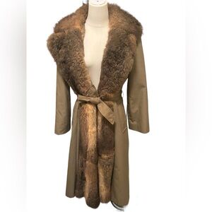 Vintage Women’s Fur Trench Coat size S fully fur lining